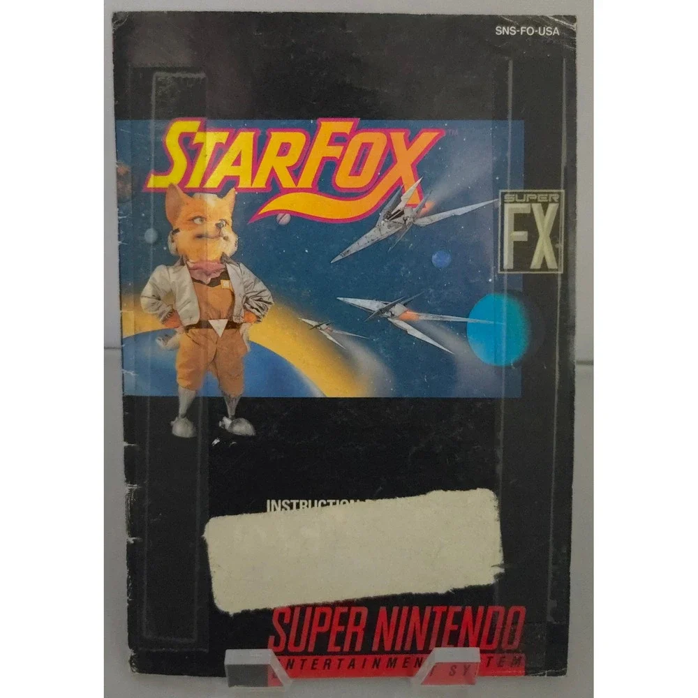 Nintendo SNS-006 Star Fox SNES Game with Manual, NTSC-U Super FX Chip
